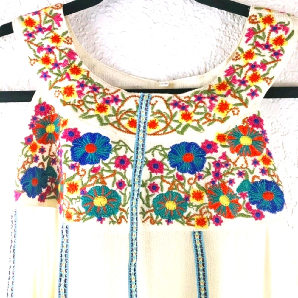 SHORELINE Floral Embroidered Hi-Low Dress S - Picture 4 of 11